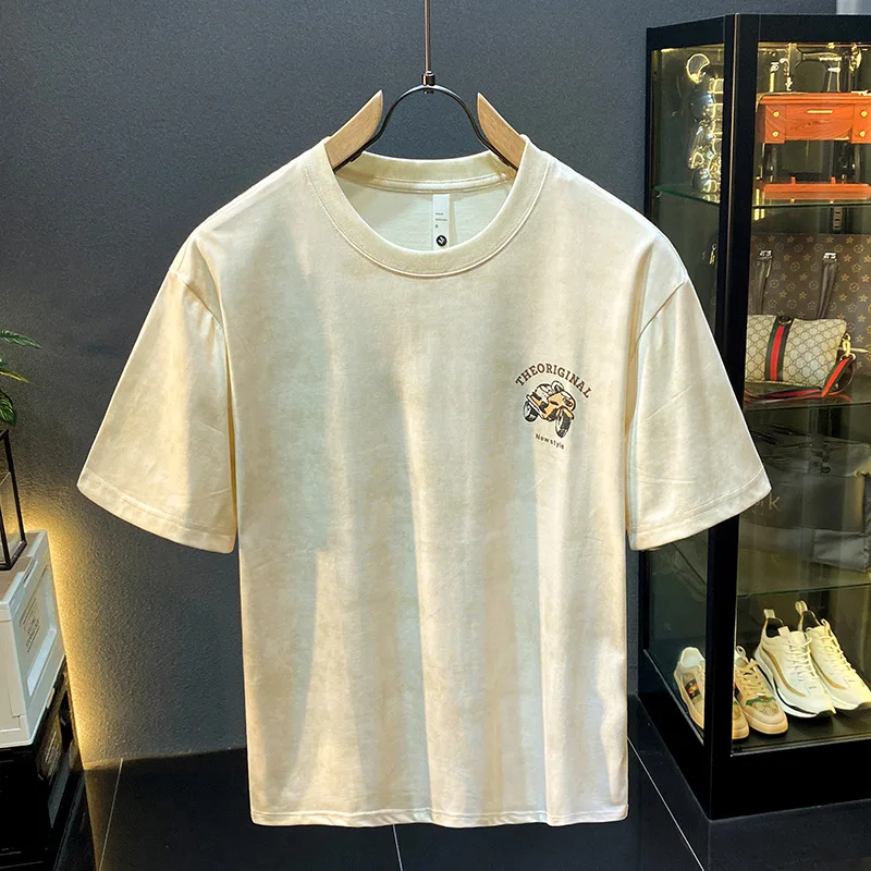 Высококачественная и крутая повседневная мужская футболка в стиле ретро с короткими рукавами, летние модные брендовые свободные топы с короткими рукавами и принтом