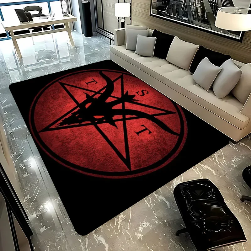 Mysterious Goat Theme Rug,3D HD Printing Carpet for Living Room Bedroom Sofa Doormat Decor,Kid Game Non-slip Floor Mats Alfombra