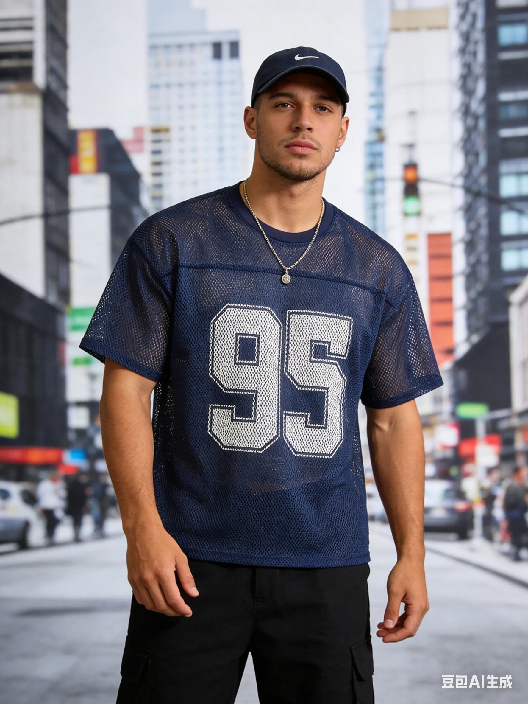 Herren Mesh T-Shirt Sommer Casual Sport Kurzarm Atmungsaktiv 95% Bedruckt Locker Sitzend Streetwear für Tägliches Training Outdoor-Aktivitäten – Detail 1