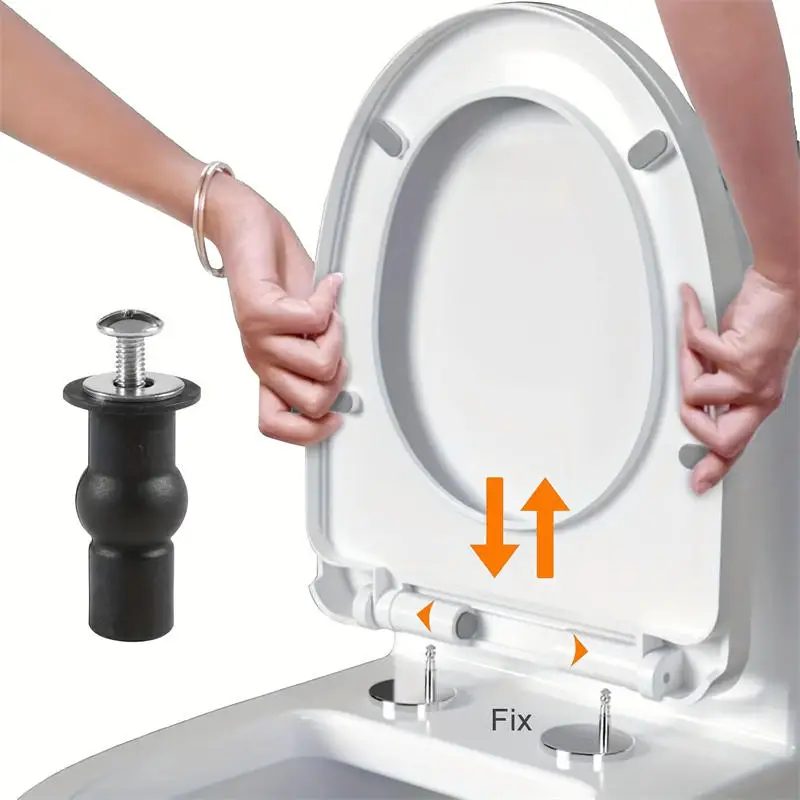 

2pcs Expansion Screw Toilet Seat Top Fix Seat Hinge Hole Fixings Well Nut Screw Rubber Back To Wall Toilet Cover Accessories