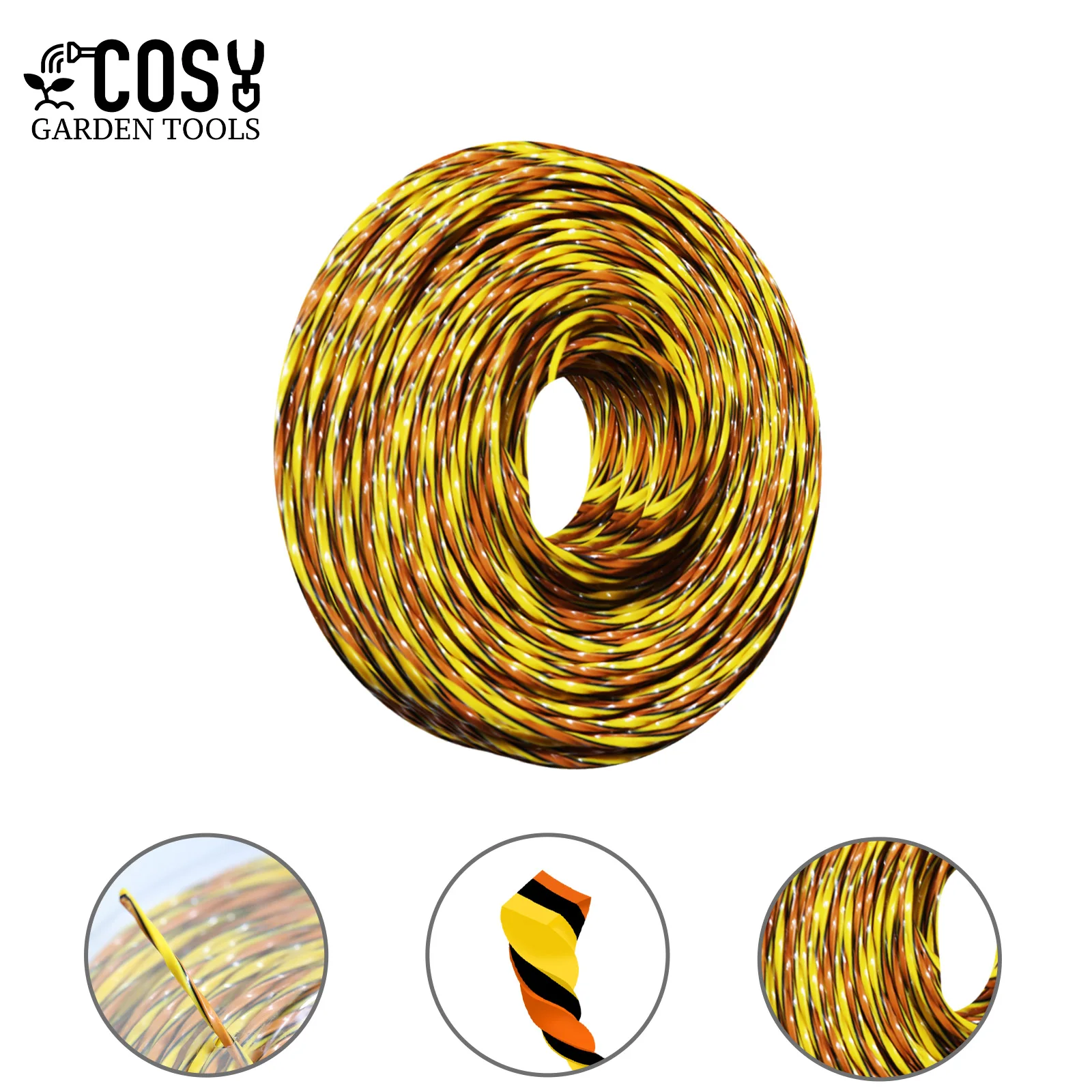 Cortacésped redondo de 2/2,4/2,7/3,0/4,0mm x 15m, cuerda de alambre de nailon de acero, desbrozadora, accesorios de repuesto para cortacésped largo
