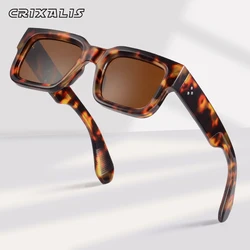 CRIXALIS Retro Square Sunglasses for Men Women Vintage Luxury Rivet Designer Sun Glasses Female Fashion Brand Shades UV400