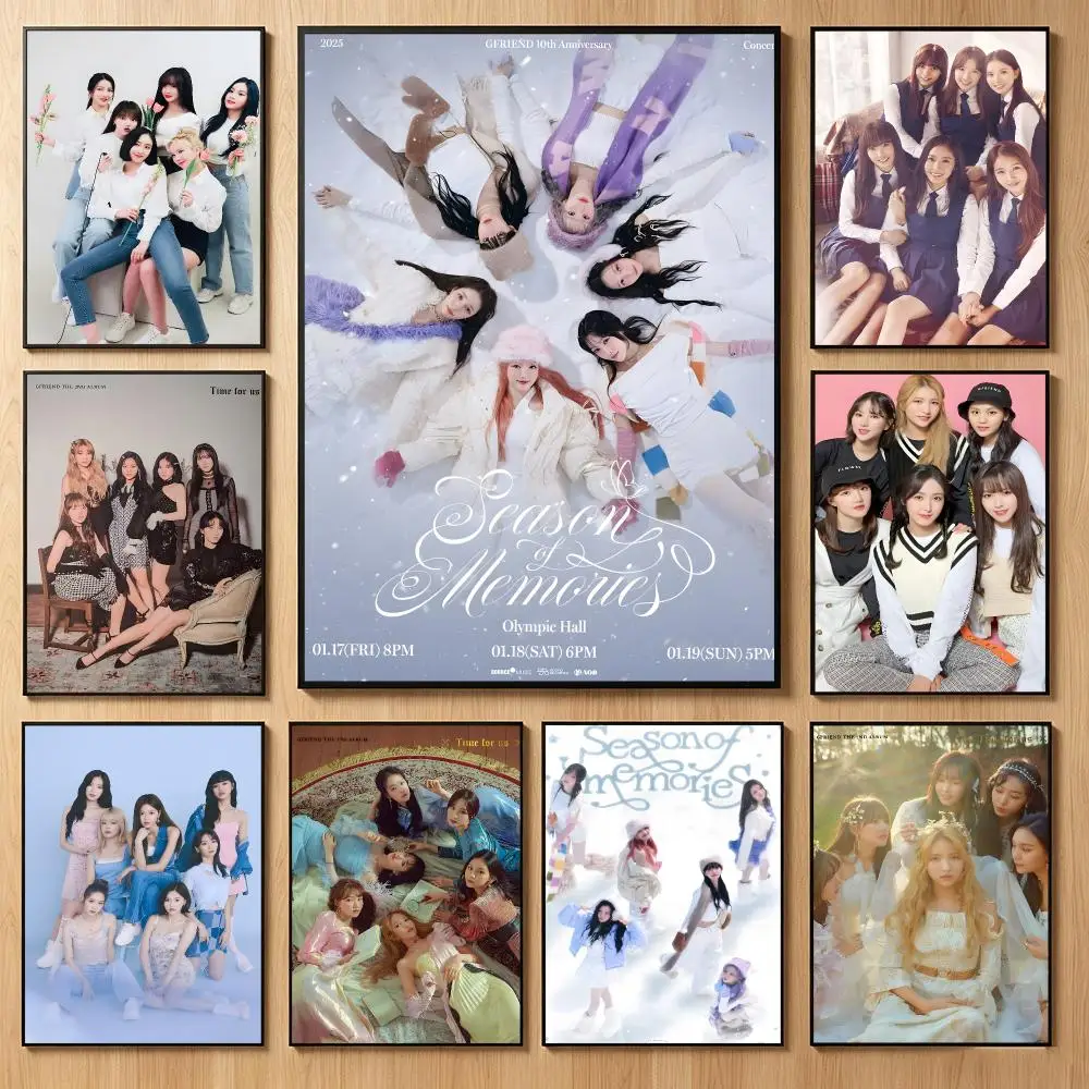 Cheerful Idol Group G-GFRIEND Poster Classic Self-Adhesive PP Wall Sticker for Living Room Bar Decor Gift
