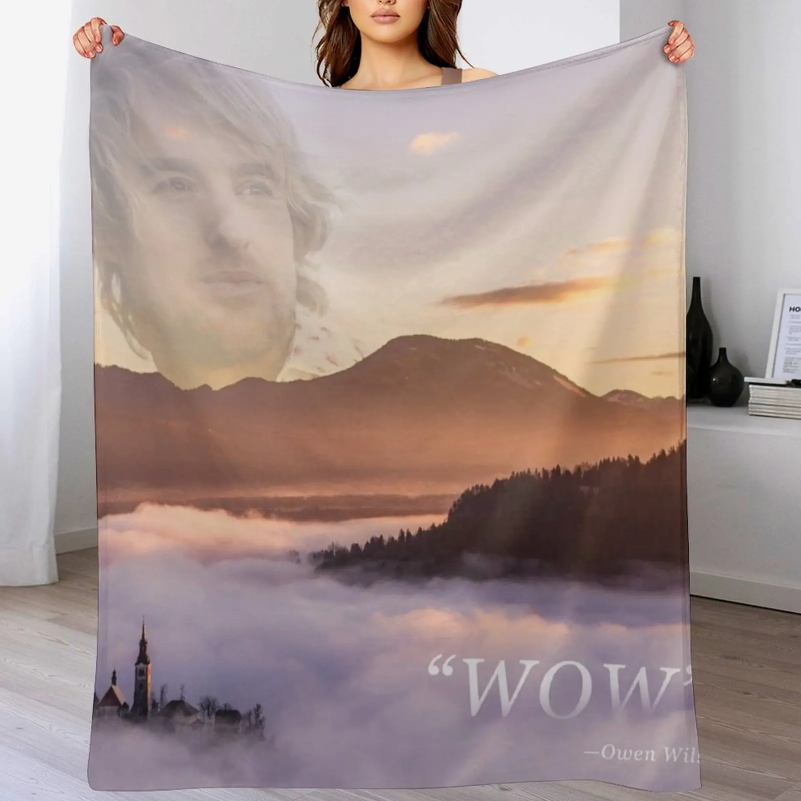 WOW - Owen Wilson Throw Blanket Elegant Warm Throw Blanket for Hotel Home