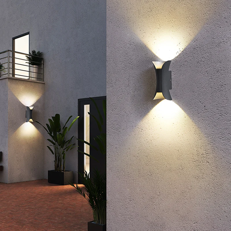 Lámpara LED de pared impermeable para exteriores, iluminación de aluminio, 6W/10W, IP65, para jardín, interior, pasillo, dormitorio, sala de estar