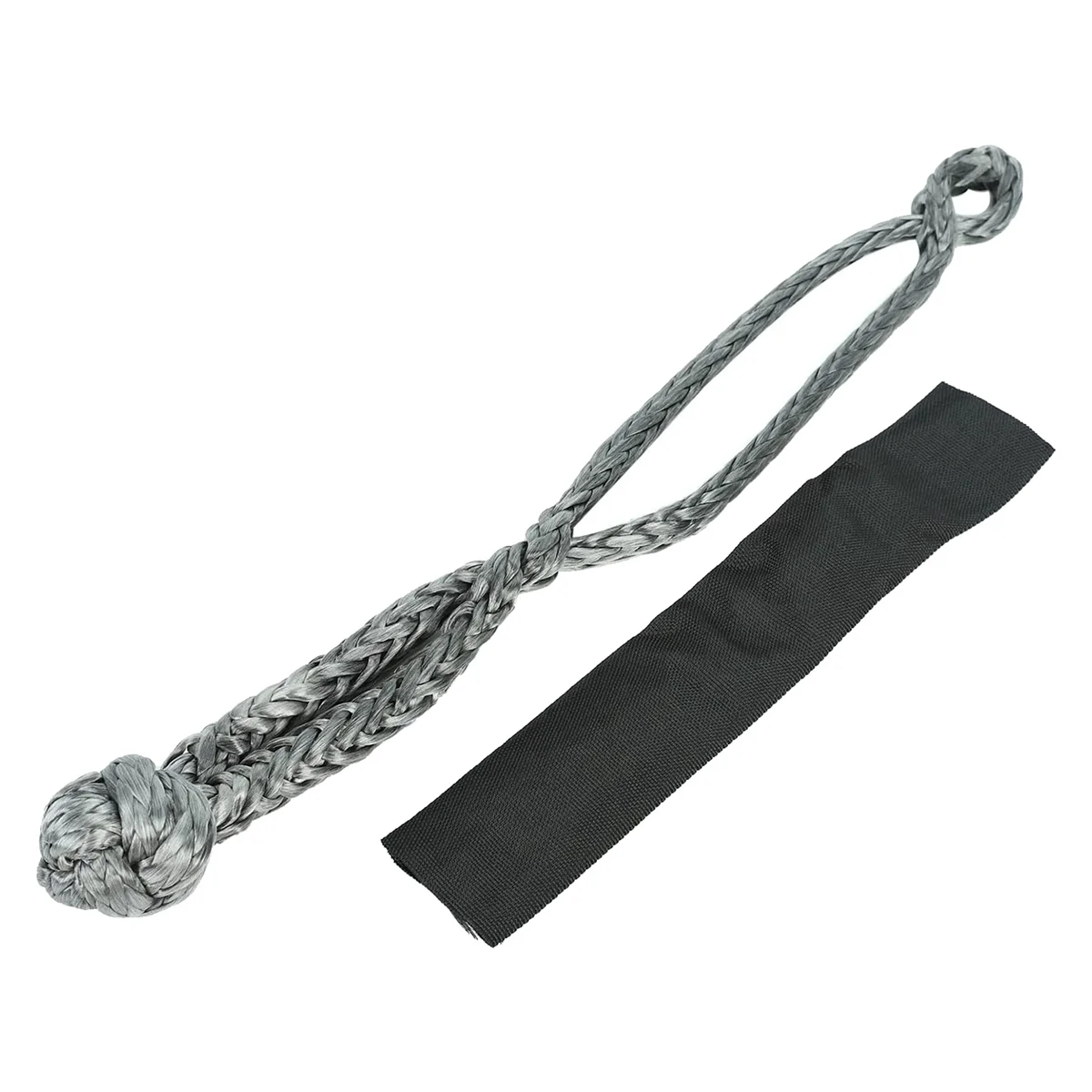 2PCS Gray 1/2Inch X 22Inch Soft Hook and Loop Rope Synthetic Traction Strap 43000LBS Breaking Power