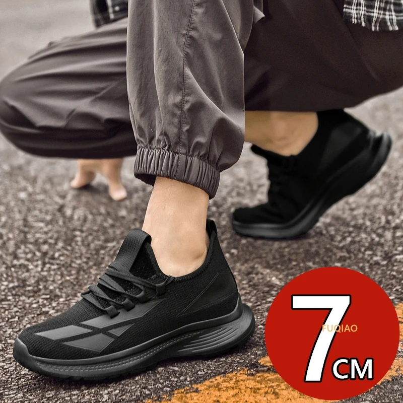

New Men 7cm Height Increasing Elevator Shoes Breathable Mesh Casual Sneakers Lightweight Soft Comfortable Fashion Summer Shoes