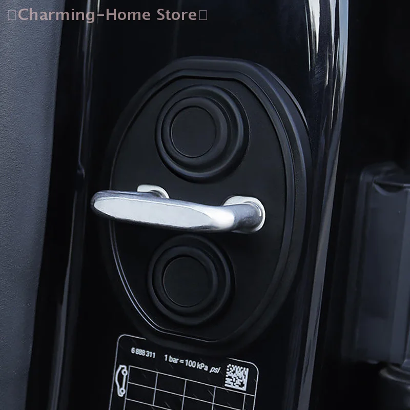 【M】 1/4 قطعة باب السيارة إغلاق وسادة سيليكون مقاومة للصدمات كتم امتصاص الصدمات أغطية حماية مزلاج باب السيارة الملحقات