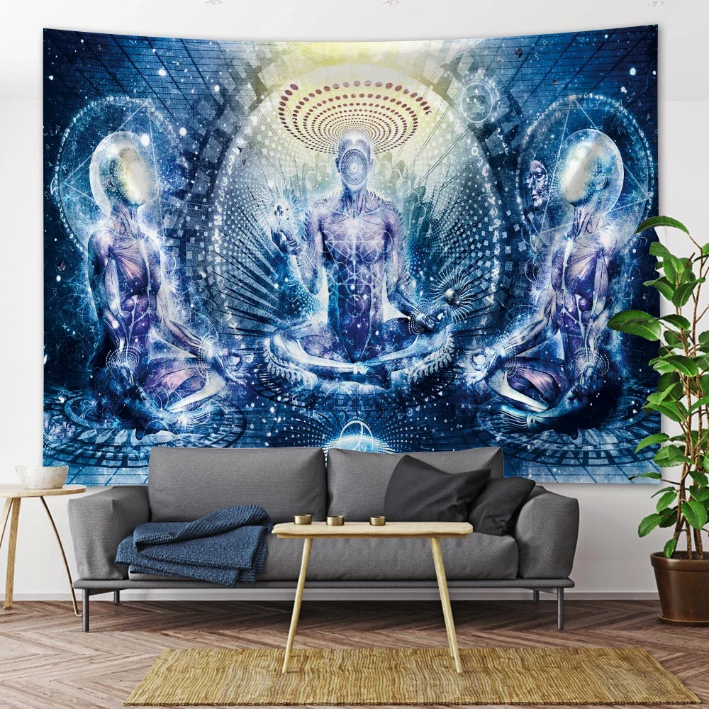 Buddha Meditation Seven Chakras Home Decor Tapestry Mandala Bohemian Decoration Psychedelic Scene Wall Mount Yoga Mat