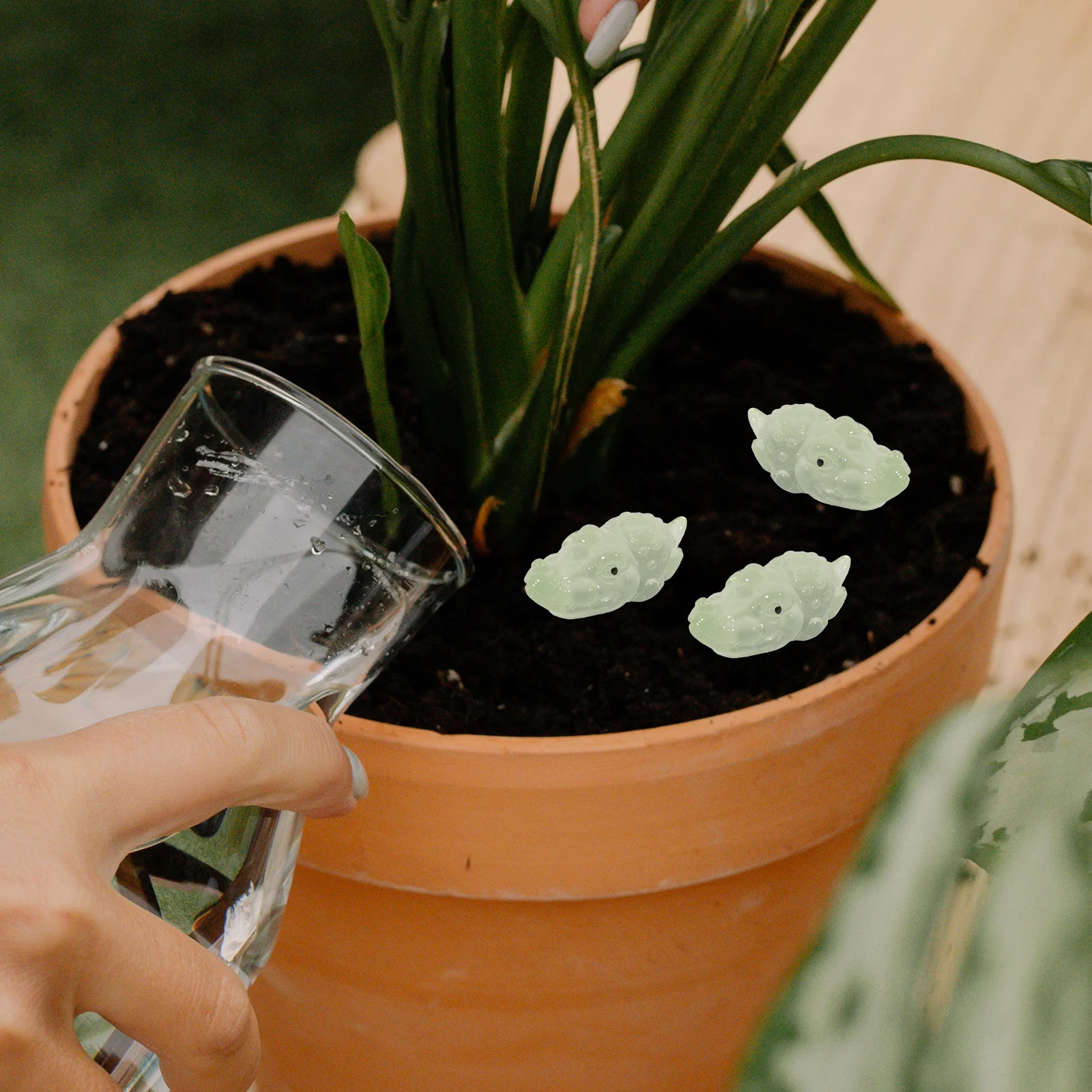 

20pcs Mini Alligator Resin Glow In Dark Animal Ornament For Micro Landscape Bonsai Garden Decor Tiny Alligator Statue Miniature