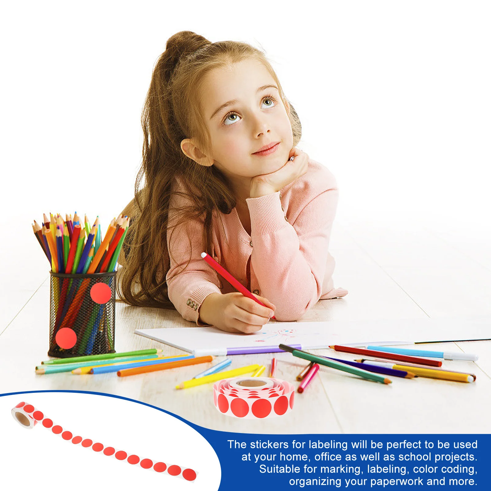 

1 Roll Self Adhesive Circle Dots Stickers Labels for Packing School Office Marking Circle Dots Stickers