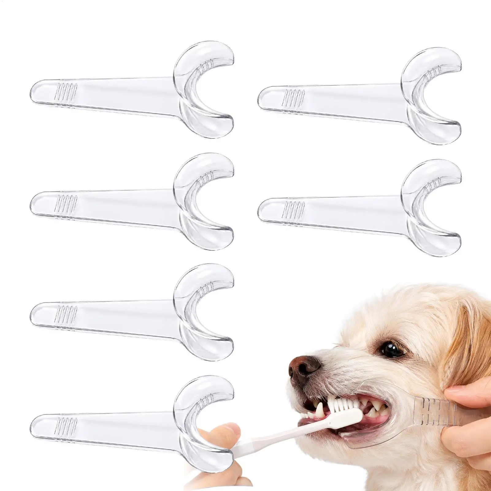 6 Pieces T Shape Dog Dental Mouth Opener Pet Teeth Cleaning Mouth Retractor For Dogs And Cats Pet Teeth Cleaning Tool