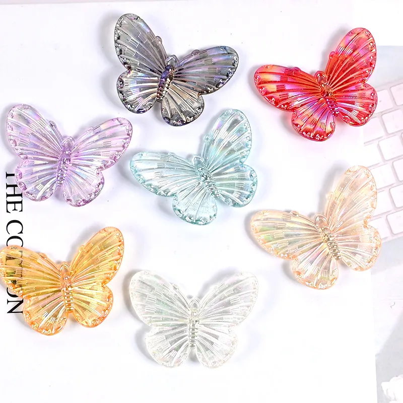 10pcs AB Bling Colorful Clear Crystal Butterfly Flatback Rhinestone Resin Cabochons Scrapbooking Crafts Accessories and Material