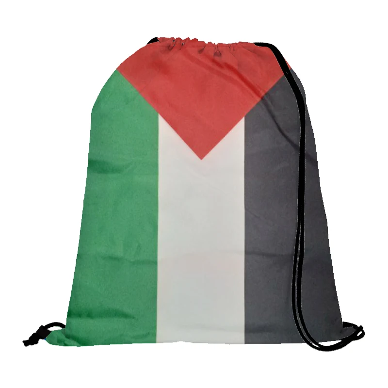 Directly Delivery Football Soccer Fans Sports plain nylon  Palestine Flag Drawstring Bag