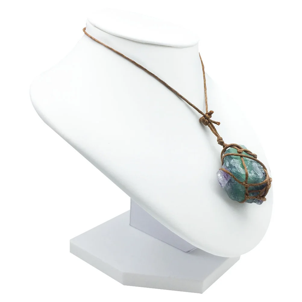 

1Pcs Natural Fluorite Pendant Simple Delicate Fashion Necklace for Women Girls Ladies Stone Necklace Lightweight Trendy Gift