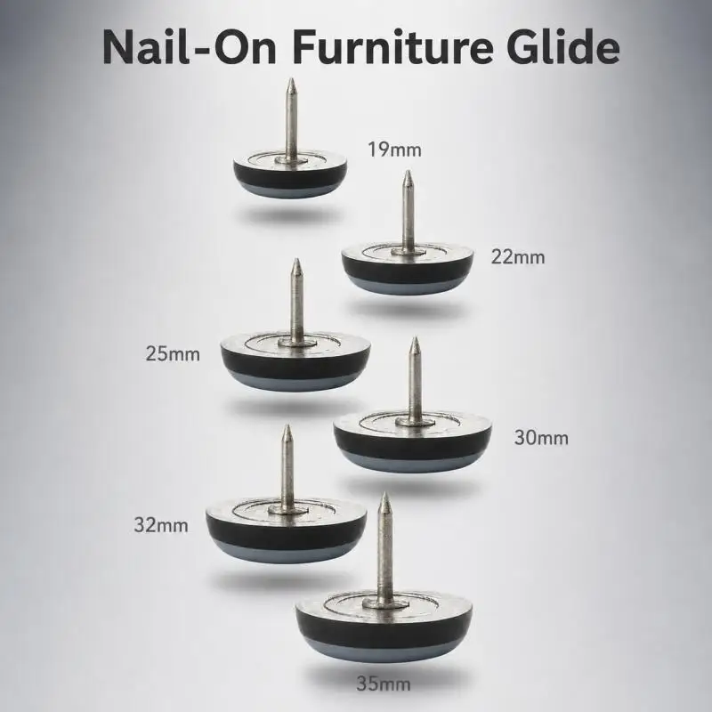 4/8pcs Furniture Leg Sliders Pads with Nail Feet, Moving Gliders Floor Protector for Tables Sofas Recliner