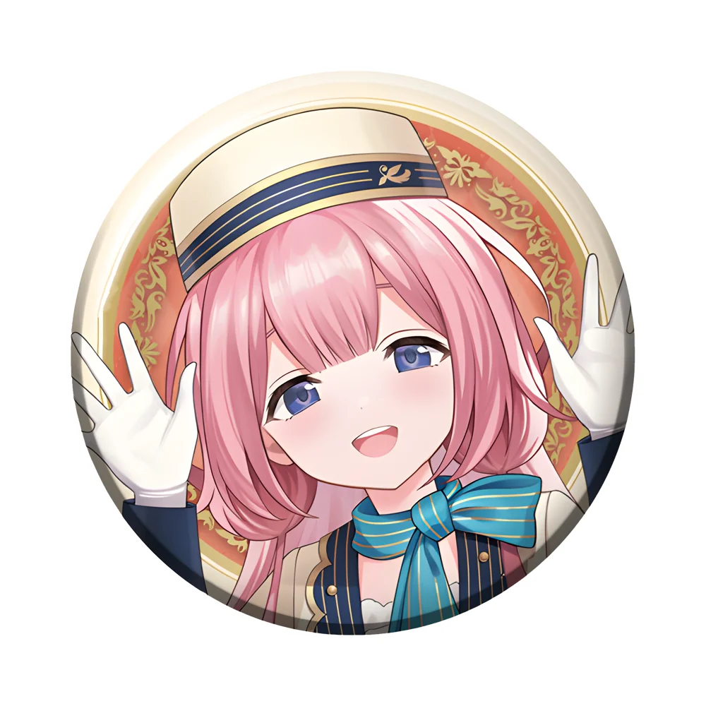 Nijisanji Makaino Keychain Akira Anime Kuzuha Watarai Hibari Peripheral Cosplay 58mm Badge Brooch Pins Pendant Toy Bedge