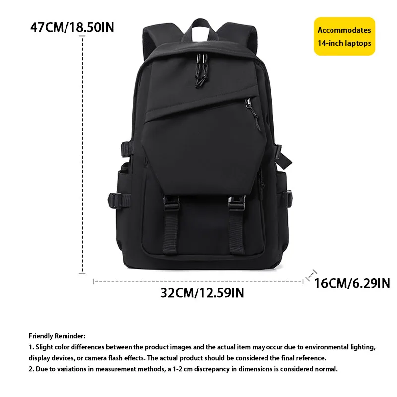 Large Capacity Student Backpack Lightweight Nylon Men's Casual Backpack Women's Commuter Backpack 14-inch Commuter Laptop Backpa
