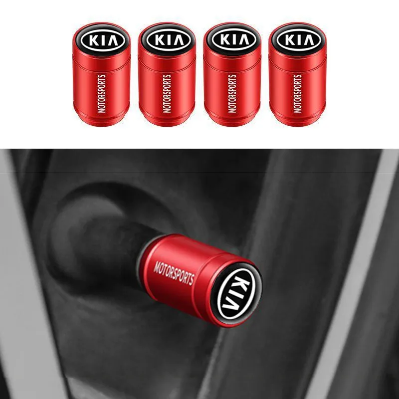 4 Uds. Tapas de válvula de neumático de Metal 3D, cubierta de vástagos de aire para neumático de coche, decoración para KIA Sportage Rio Ceed Picanto K5 K9 Sorento, accesorios