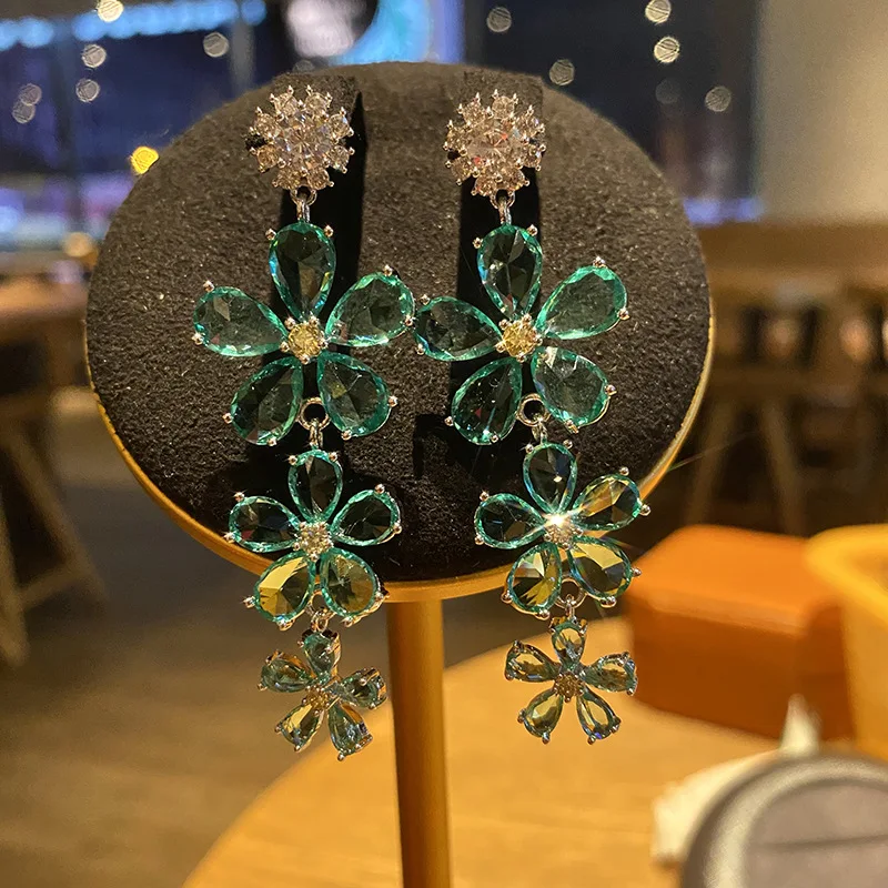 

Stud Drop Earring for Women 925 Silver Needle Flower Design Vintage Fine Jewelry Fashion Accessories Party Dangle Earrings