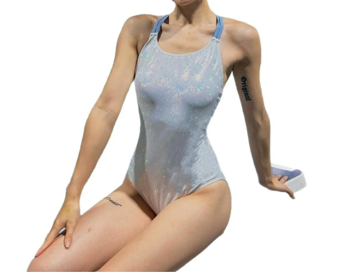 Plus Size One Piece Triangle Swimsuit Slimming For Slightly Curvy Women Sports Training Bathing Suit For Swimming Pool