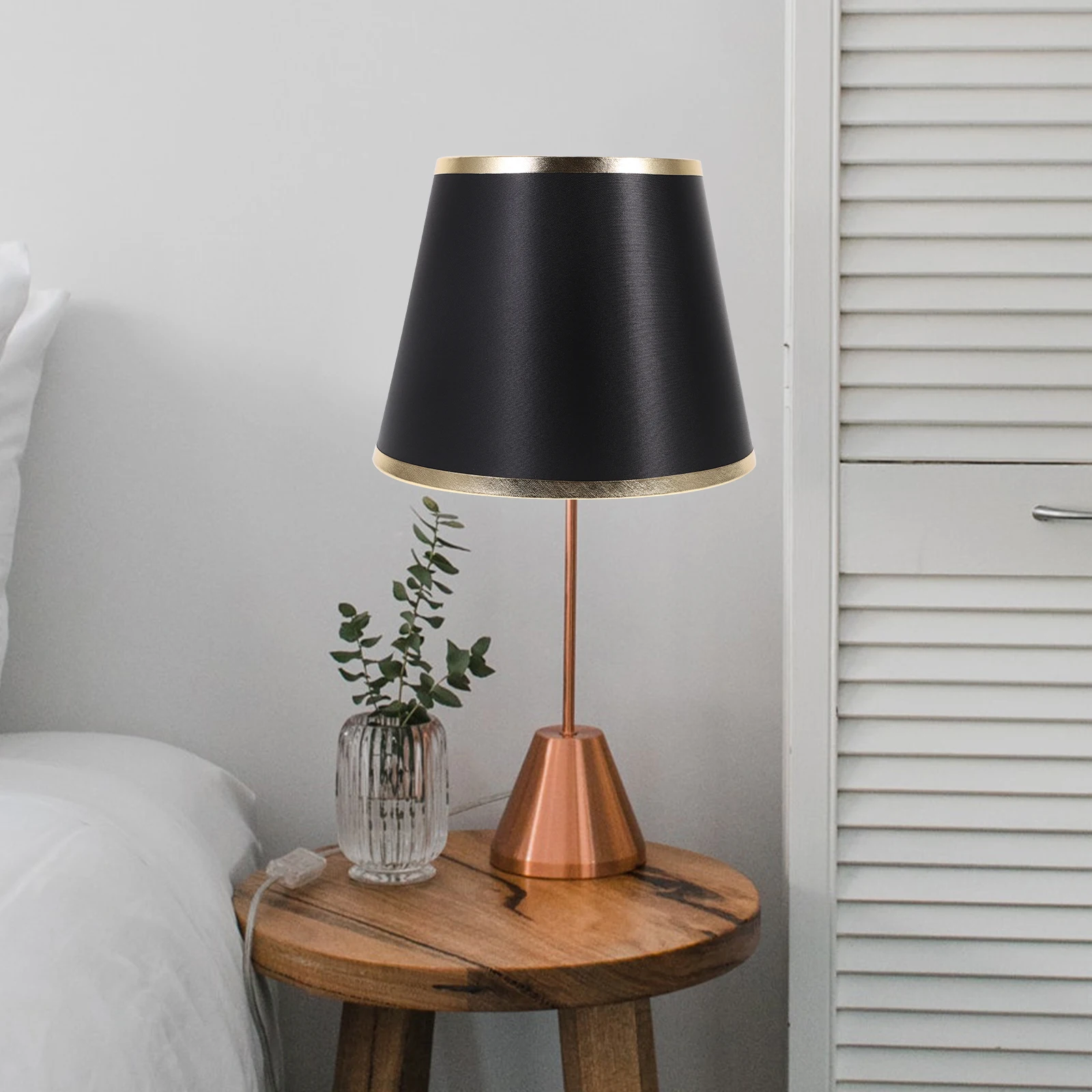 

Round Lamp Shades Fabric Light Shade for Desk Table Lampshade Replacement E27 Bedroom Living Study Small Lamps