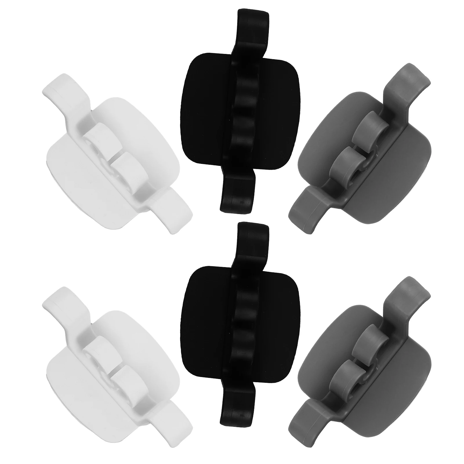 

6 Pcs Pen Holder Whiteboard Pen Clips Fixing Buckle Adhesive Marker Pencil Desk Accessories Black Gray White Portable Office