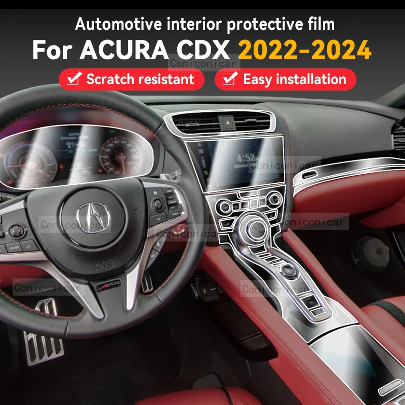 

For Acura CDX 2022-2024 Car Gearbox Panel Film Dashboard Protective Sticker Interior Screen Anti-Scratch Film Accessories