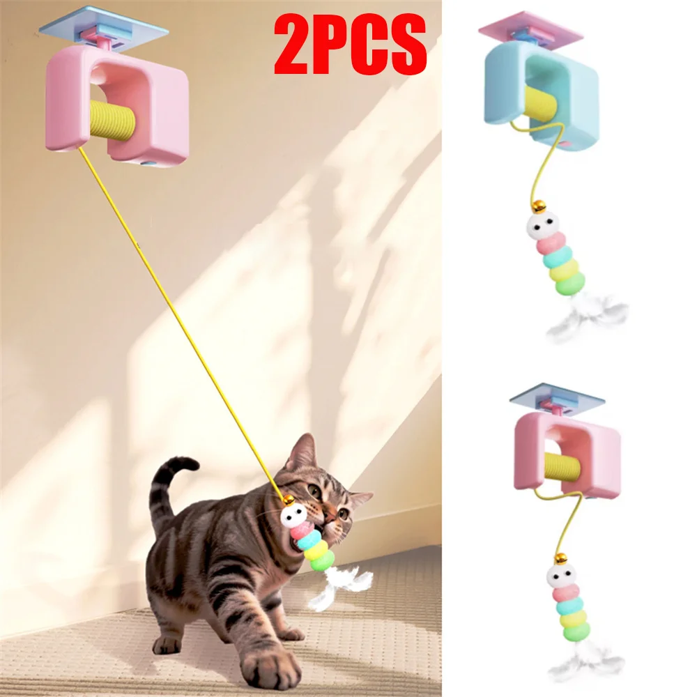 New Cats Toys Pet Stress Relief Rechargeable Interactive Hanging Door Automatic Electric Flying Bird Cat Toy Hunt Elastic Rope