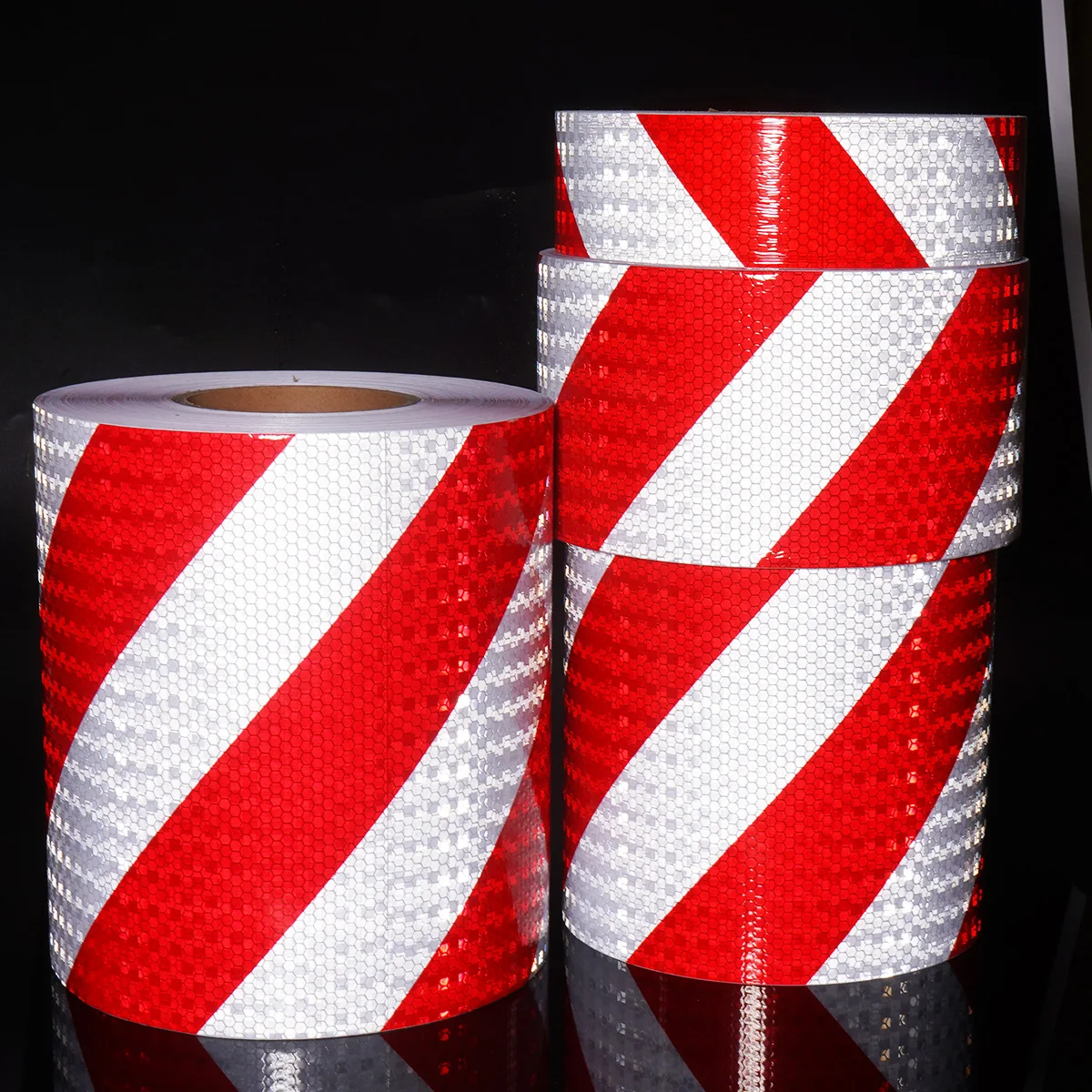 Reflective Safety Warning Tape Self Adhesive Shining Twill Printing for Car Warning Reflective Tape
