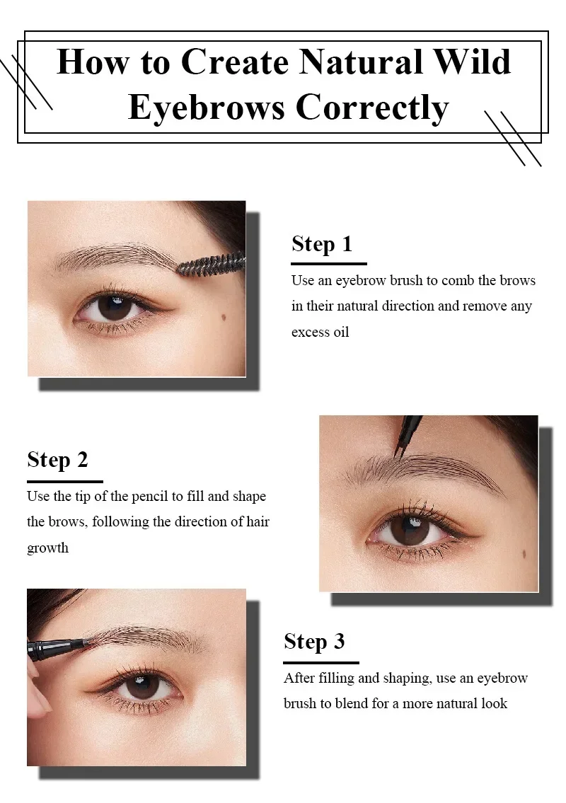 RUW Waterdichte Tattoo Brow Tint met stencils Semi-permanente wenkbrauwkleur gaat tot 3 dagen mee Gemakkelijk aan te brengen Langdurig CO:02