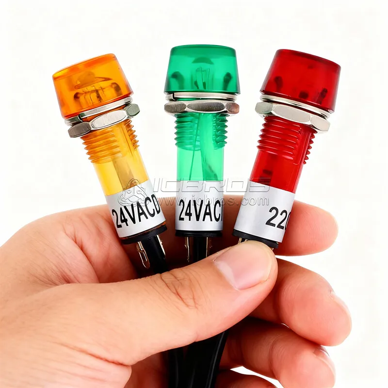 10PCS XD10 Diameter 10MM Power Small Signal Indicator Light XD10-3 DC 12V 24V AC 220V signal light lamp red green yellow
