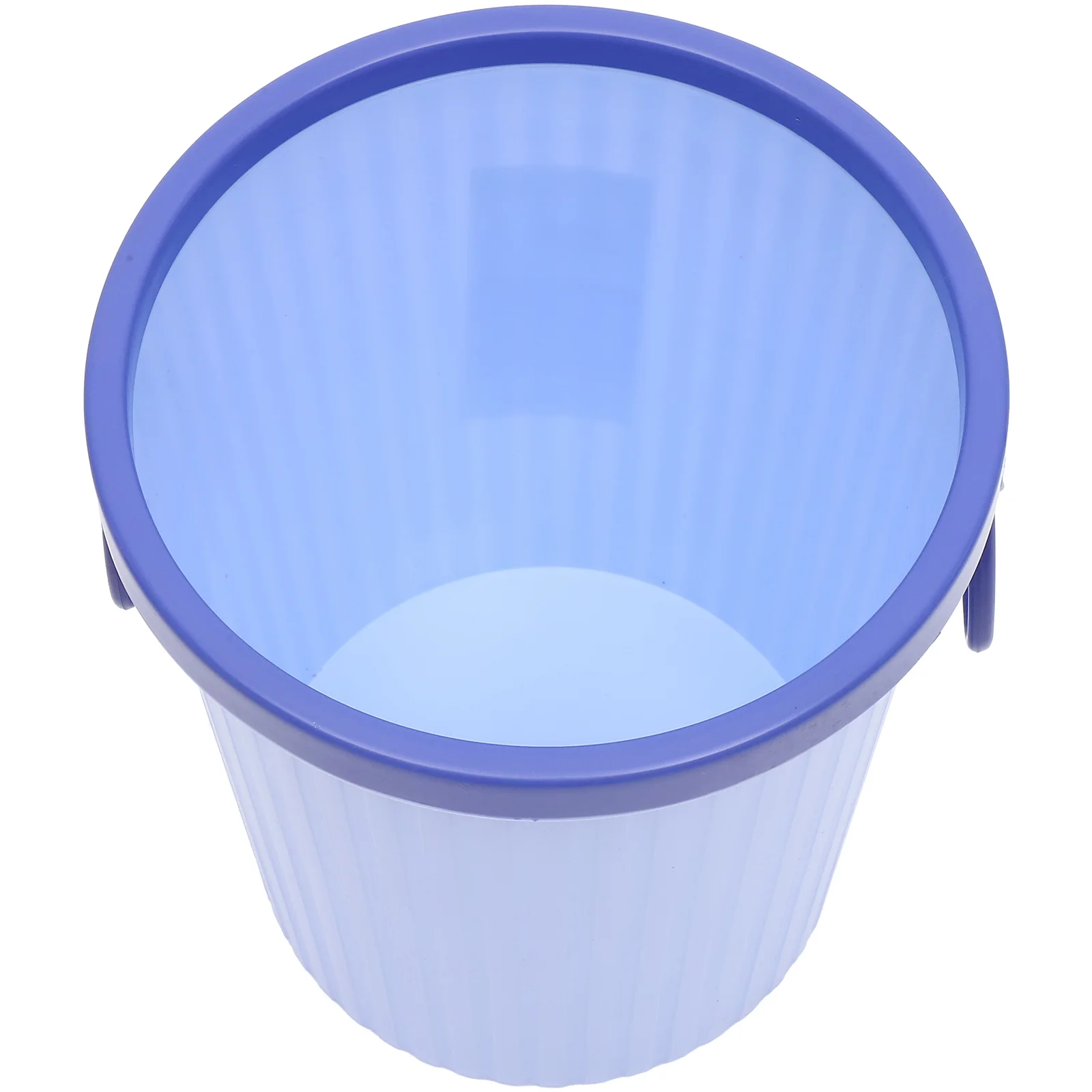

Round Kitchen Trash Can Plastic Garbage Bin Eco-Friendly Odorless Waste Container Home Office Simple Design Handheld Sides Blue
