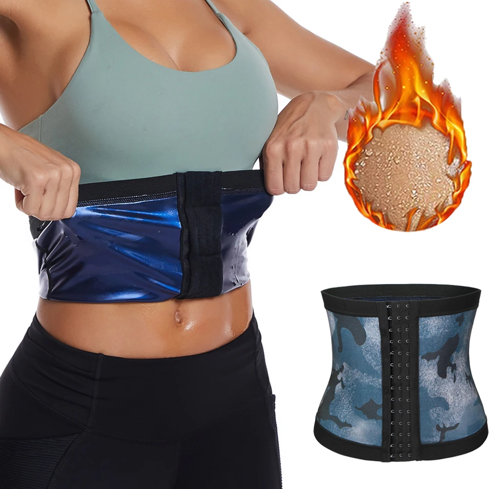 Women Sauna Sweat Fat Burning Waist Trainer Shapewear Workout Thermal Sweat Band Belly Trainer Weight Loss Abdominal Girdles