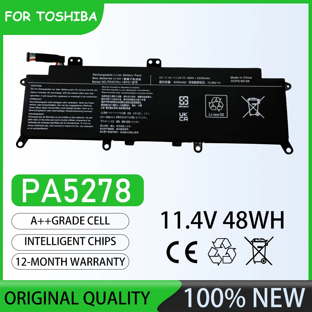 Brand New 11.4V 48Wh PA5278 Battery coding:PA5278U-1BRS Notebook Laptop Battery for TOSHIBA Portege X30-D X30-E X40-D X40-E