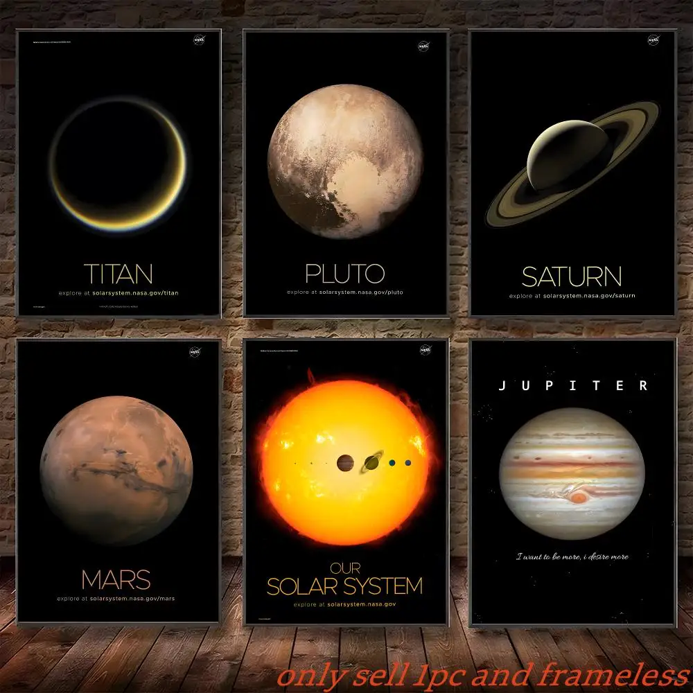 Astronomy Enthusiast Planet Universe Poster Self-adhesive Painting with prints Home bedroom living room decoration