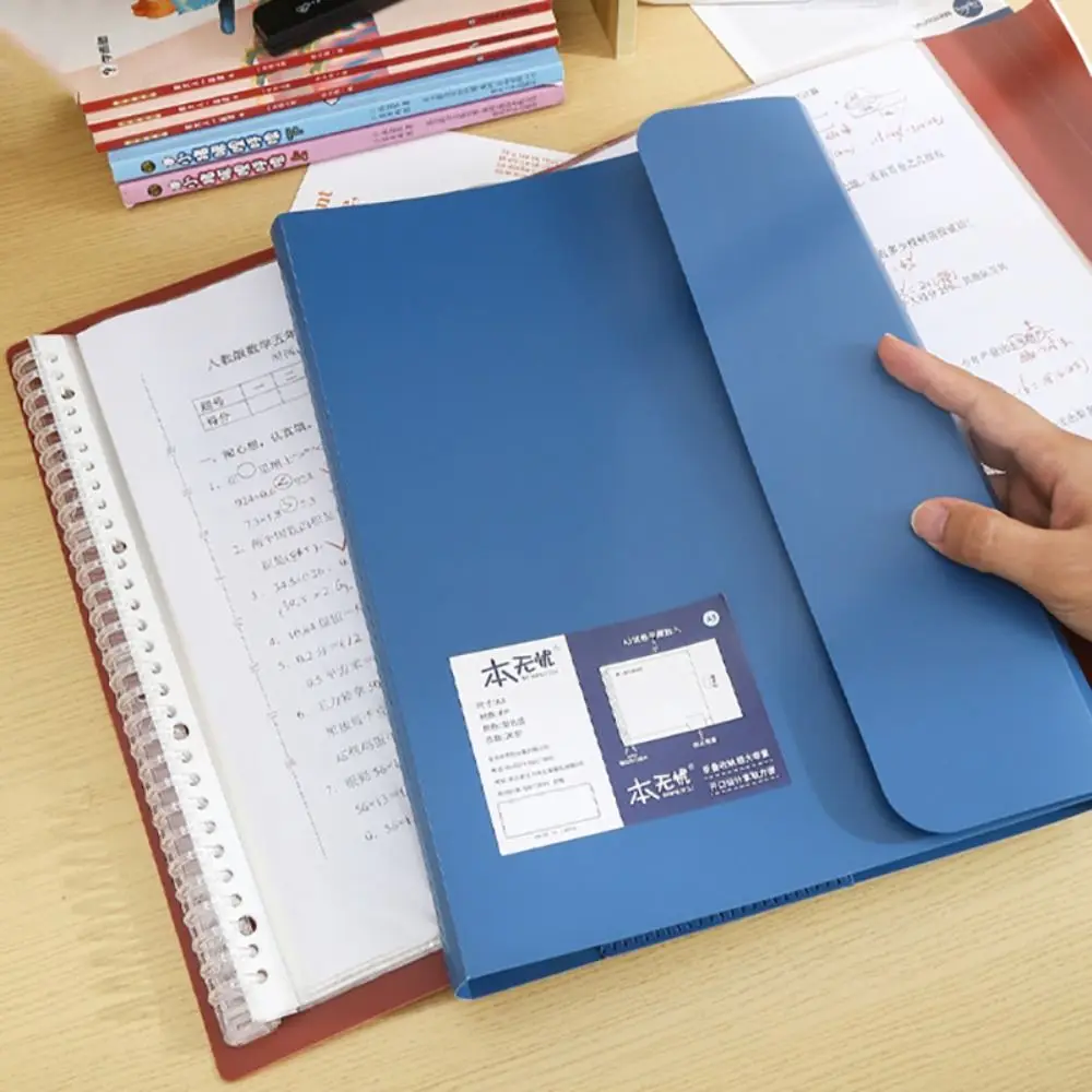 

Simple Loose Leaf A3 File Folder Transparent Detachable Exam Paper Storage Bag Students Stationery Data Booklet School Office