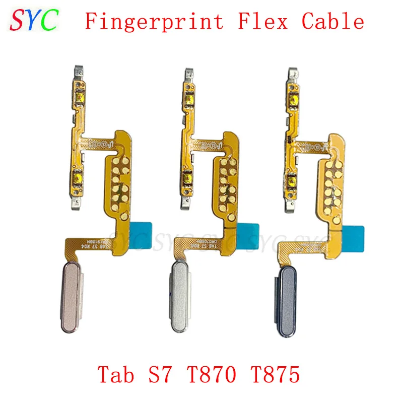 

Кнопка датчика отпечатков пальцев, гибкий кабель для Samsung Tab S7 T870 T875, запасные части для сканера сенсорного датчика
