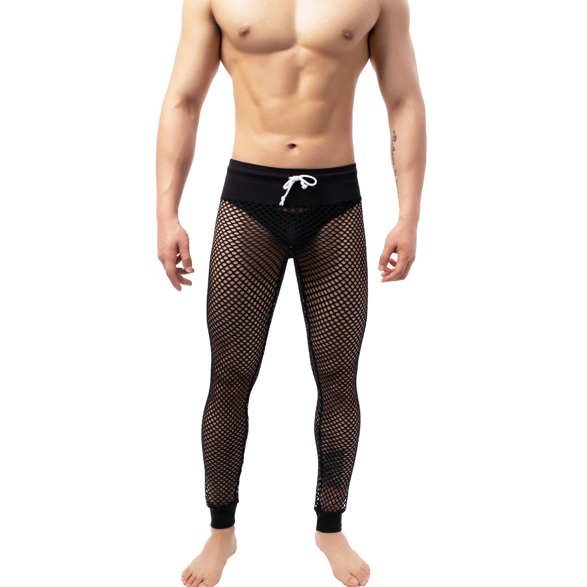 

Пикантные мужские трусы для сна, летние брюки, пижама, мужская пижама, одежда для сна для ванны, домашняя одежда, длинные мужские Перфорированные штаны