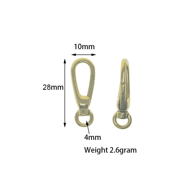 2 pcs 28mm new design Korea mini small Solid brass drop Pocket Watch Swivel Clip Chain spring Snap Hook Buckle  DIY view 2