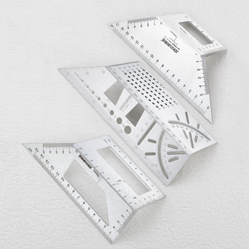 Woodworking Angle Ruler T-Shaped Line Marking Ruler Supporting Ruler 45 Degree and 90 Degree Right Angle Line Drawing Device