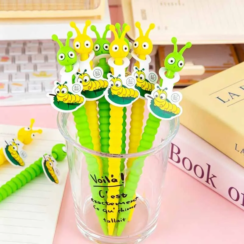 60pcs/lot Creative Caterpillar Mechanical Pencil Cute 0.5/0.7MM Drawing Writing Automatic Pen School Office Supplies - view 4