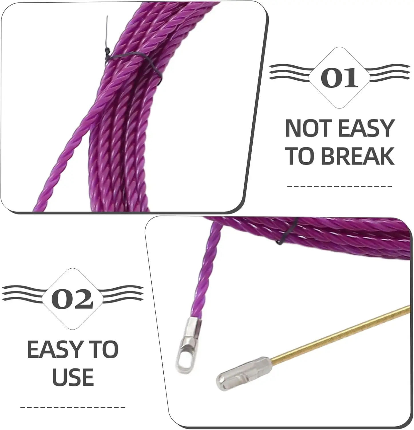 6mm Cable Puller Strong Tough Plastic Steel Cable Puller Universal Wire Wall Penetrating Installation Tool 10/15/20/25/30/50M image 6