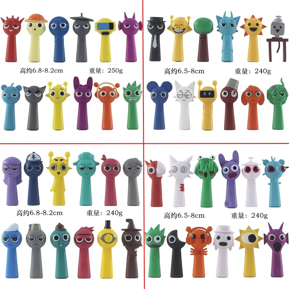 

New 12PCS Set Funny Sprunki Figuras Model 6-8cm PVC Sprunki Game Anime Action & Toy Figures Cartoon Children Birthday Gifts Toys