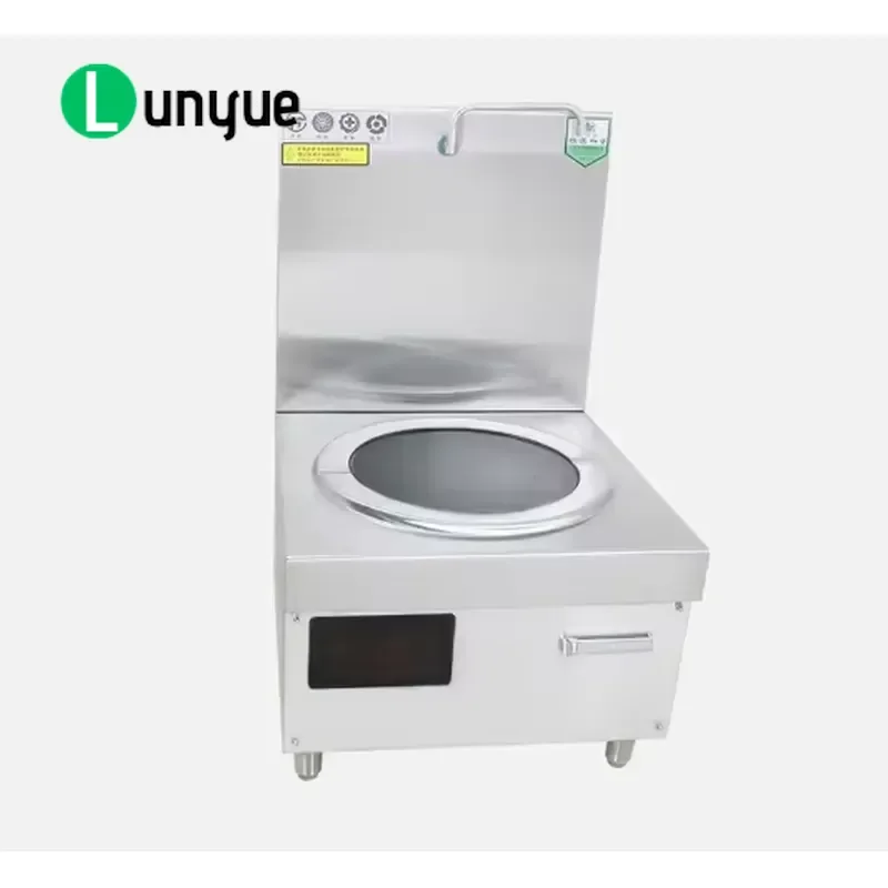 15KW Commercial Induction Soup Pot Cooker High Power Electric Stove with Wheels Mobile Cooking Machine for Restaurant Kitchen