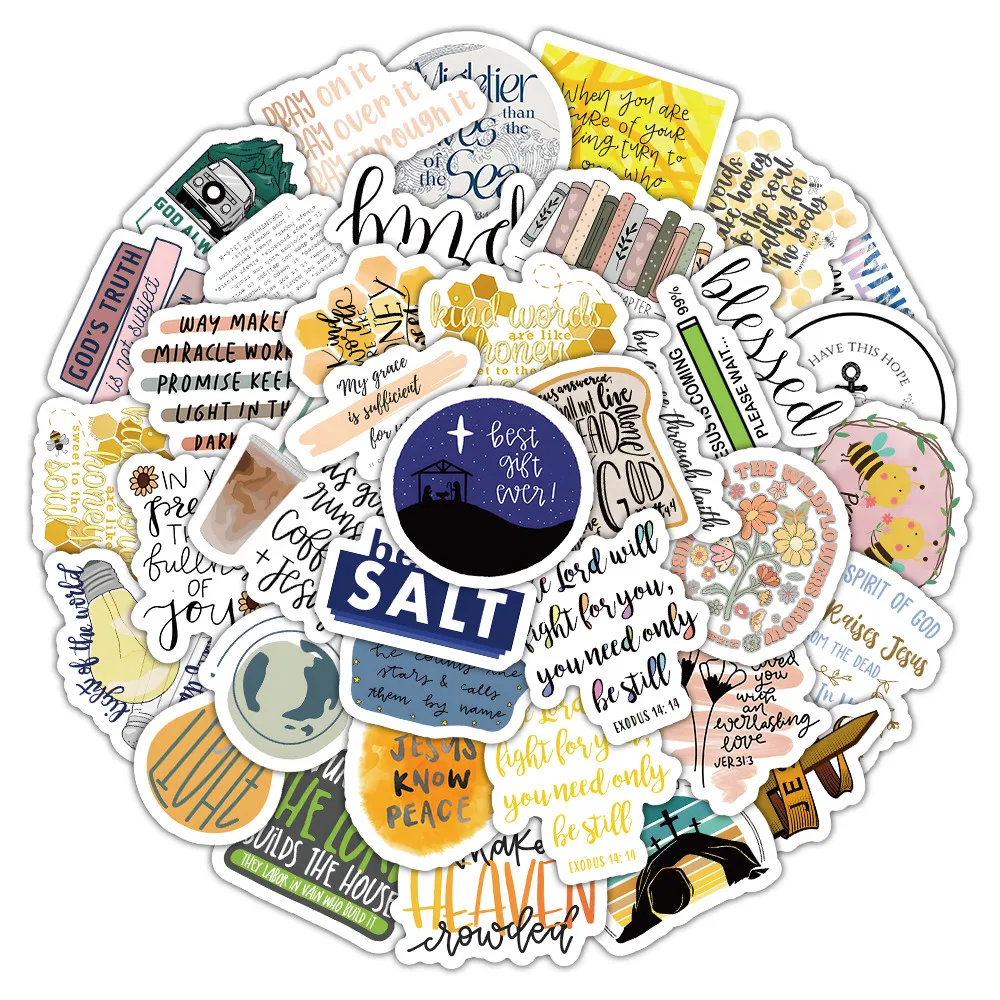 54Pcs Jesus Religious Theme Stickers for Faith Collection & Decoration Giajar Sticker Store