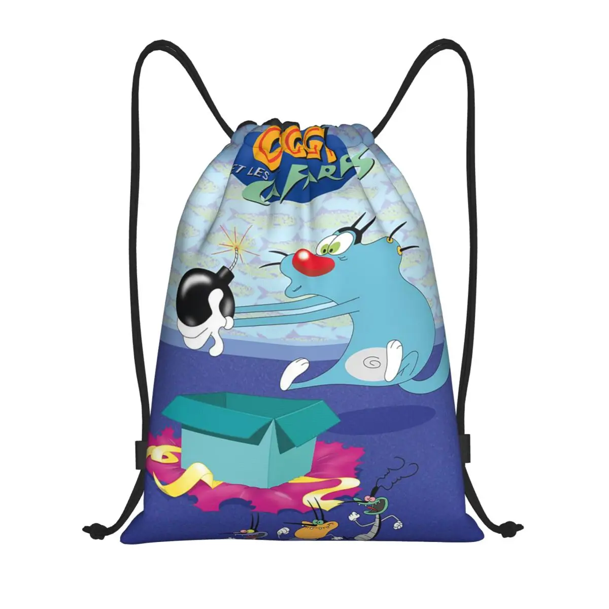 

Рюкзаки с изображением персонажей аниме-фильма «Оги и тараканы», повседневные сумки на шнурке, спортивные сумки, сумки для книг для мужчин, женщин, студентов