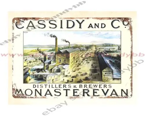 art home decor Distillers brewers monasterevan CASSIDY AND CO. metal tin sign