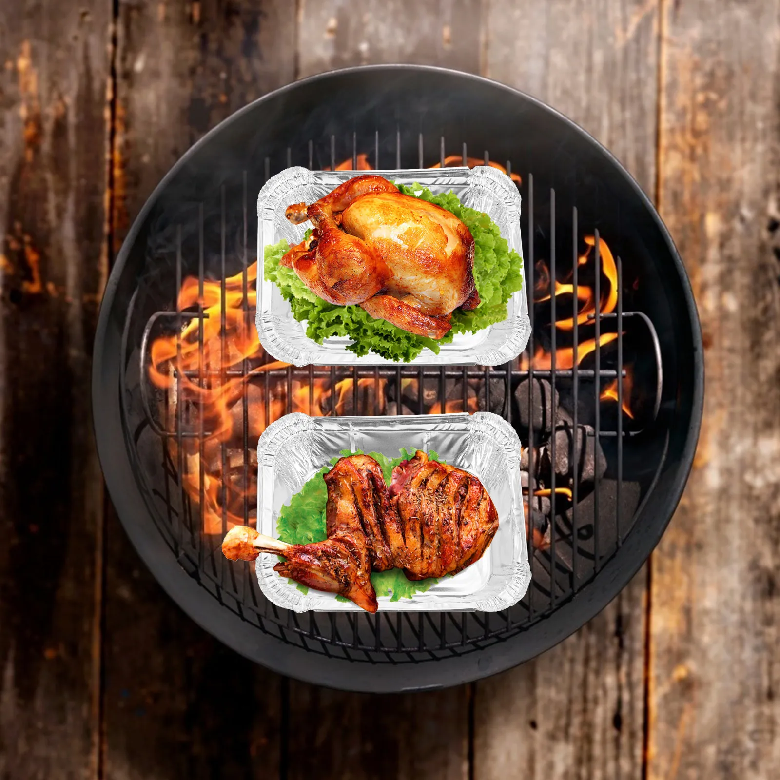 

Набор из 125 одноразовых герметичных контейнеров из фольги для еды: для барбекю, домашних вечеринок, кейтеринга, хранения и транспортировки