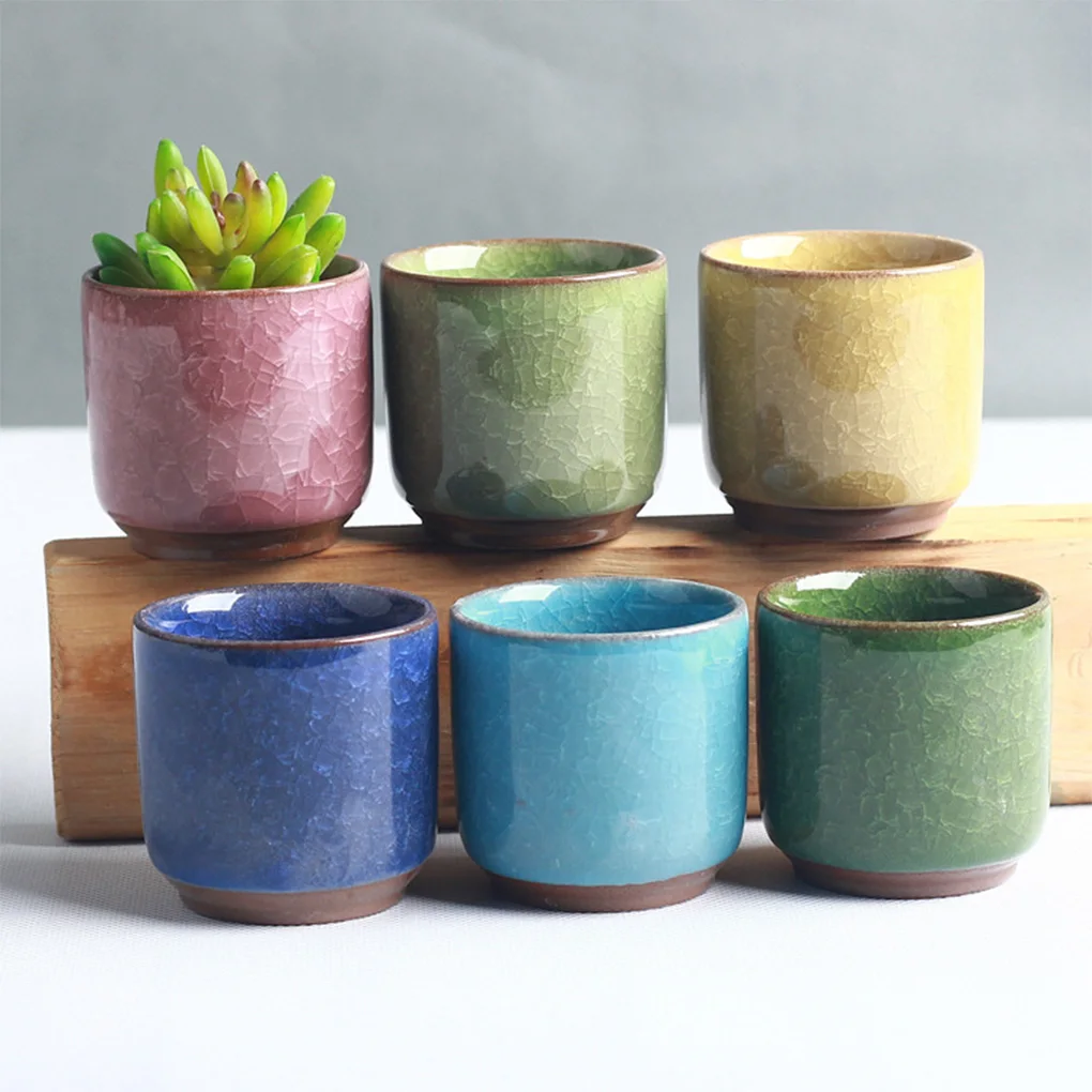 

6pcs Ceramics For Weddings Birthdays Christmas - Ceramic Flower Pots Make Gift Etc Flower Pot Container ple Design